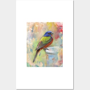 Painted Bunting Bird Posters and Art